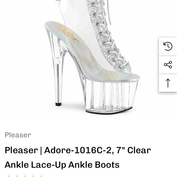 Pleaser’s Adore-1016C-2 7” Clear lace up ankle boots. - Picture 8 of 8